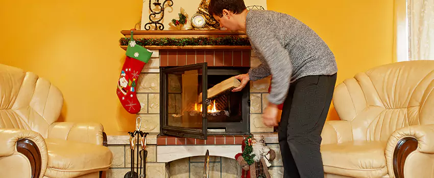 Rusted Metal Fireplace Restoration in Las Palmas, California